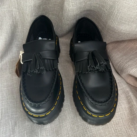 Dr. Martens Black Tassel Adrian Platform Loafers - Picture 3 of 10
